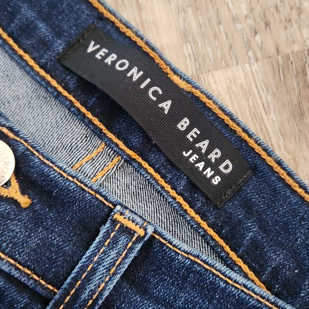 Veronica Beard Dark Blue 10" Carolyn Baby Boot Cropped Jeans Size 29 - Picture 8 of 10